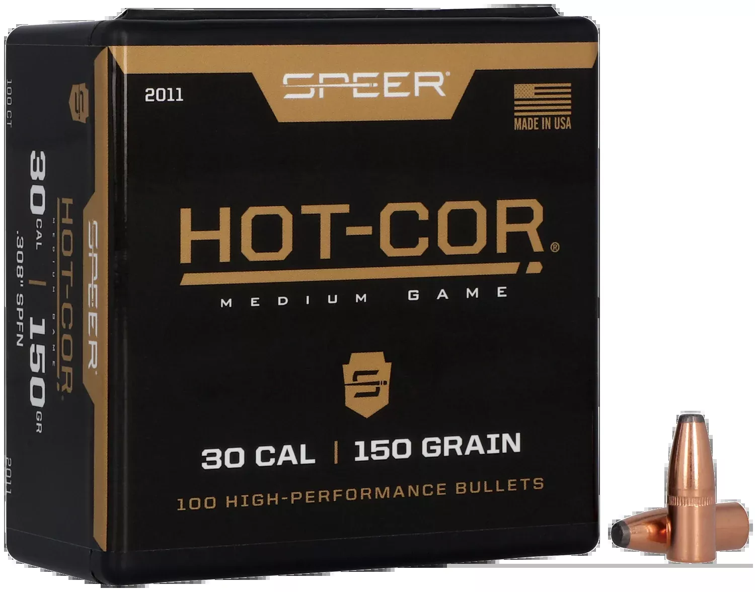 Speer Hot-Cor .308 150gr Soft Point Flat Nose Rifle Reloading Bullets, 100 Count 2011