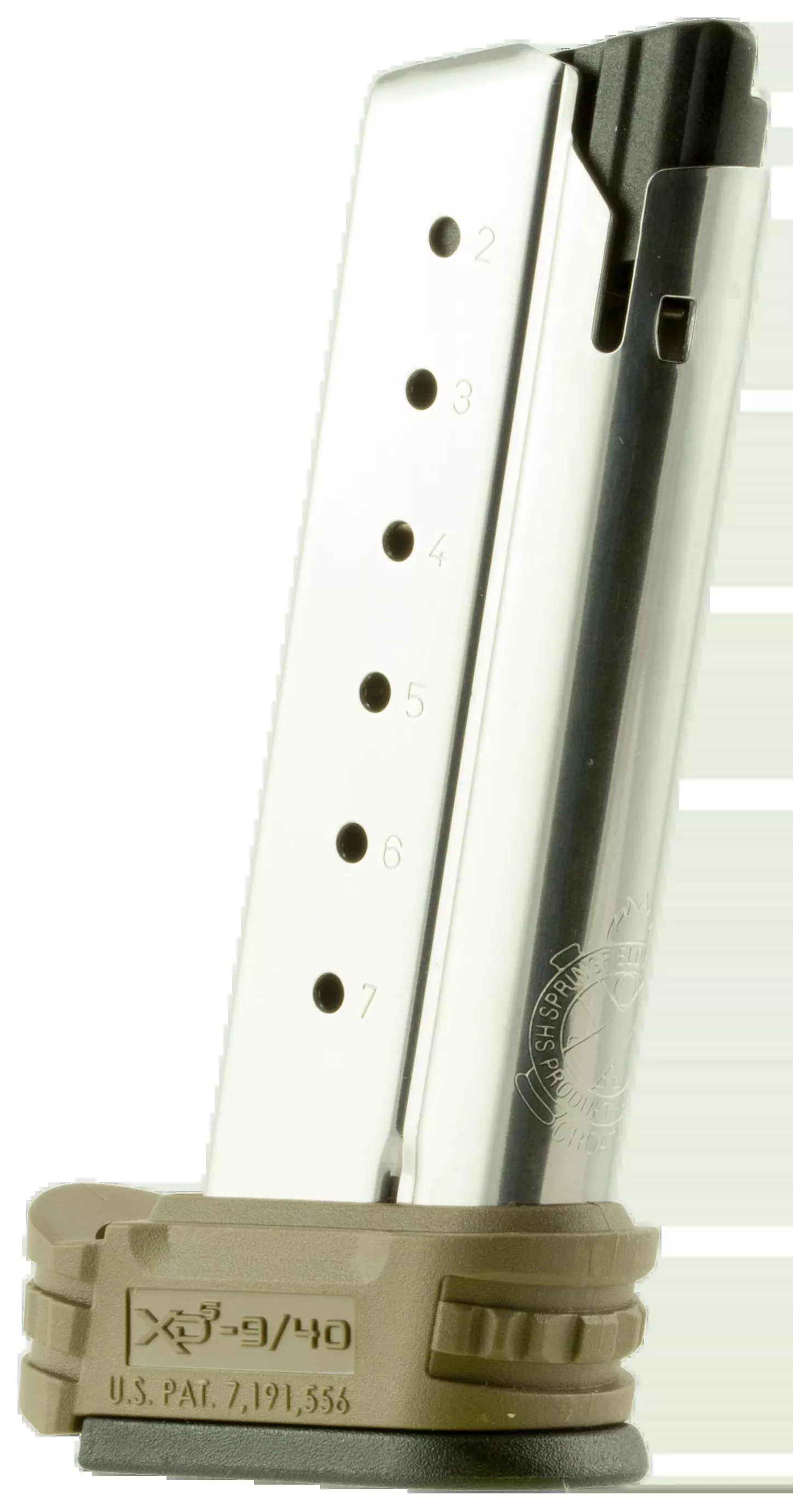 Springfield Armory XD-S 40 S&W 7-Round Stainless Steel Magazine with FDE Sleeve