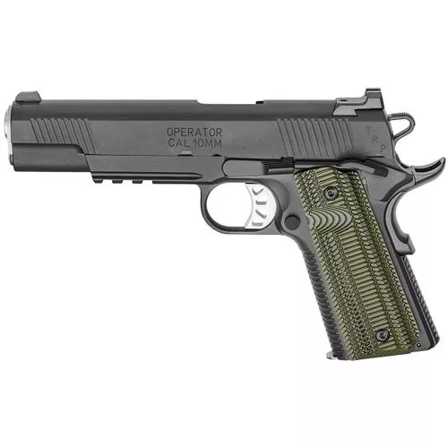 Springfield TRP Operator 10mm, 5", VZ Dirty Olive G-10 Grip, Black(Armory Kote) Finish, Tactical Rear 3 Dot Tritium Sights, 8 Rd