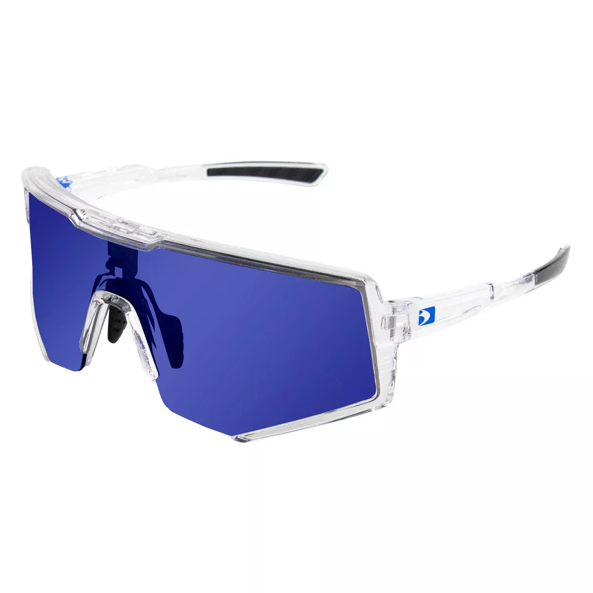 Sprocket Sunglasses - Crystal Clear Frame w/ Blue Mirro