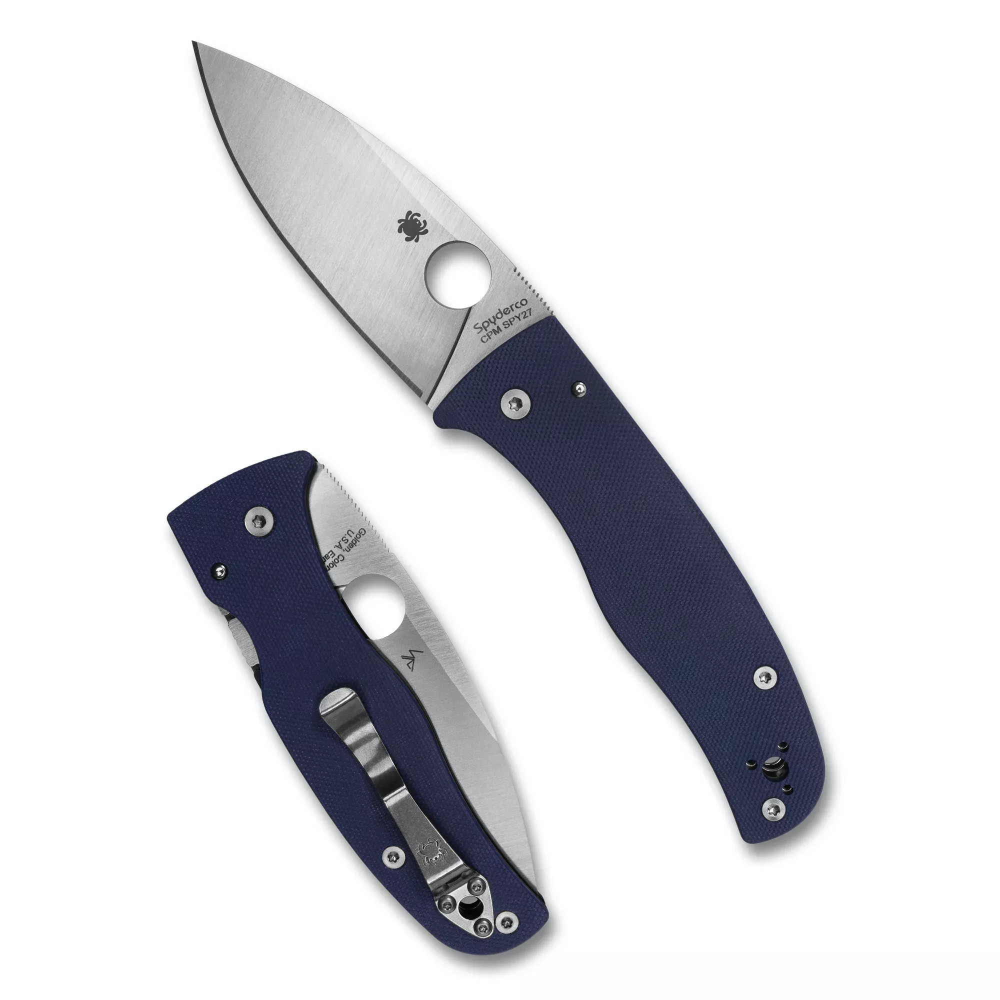 Spyderco Bodacious Folding Knife, Cobalt Blue G-10, CPM SPY27 Steel, Compression Lock – C263GPCBL