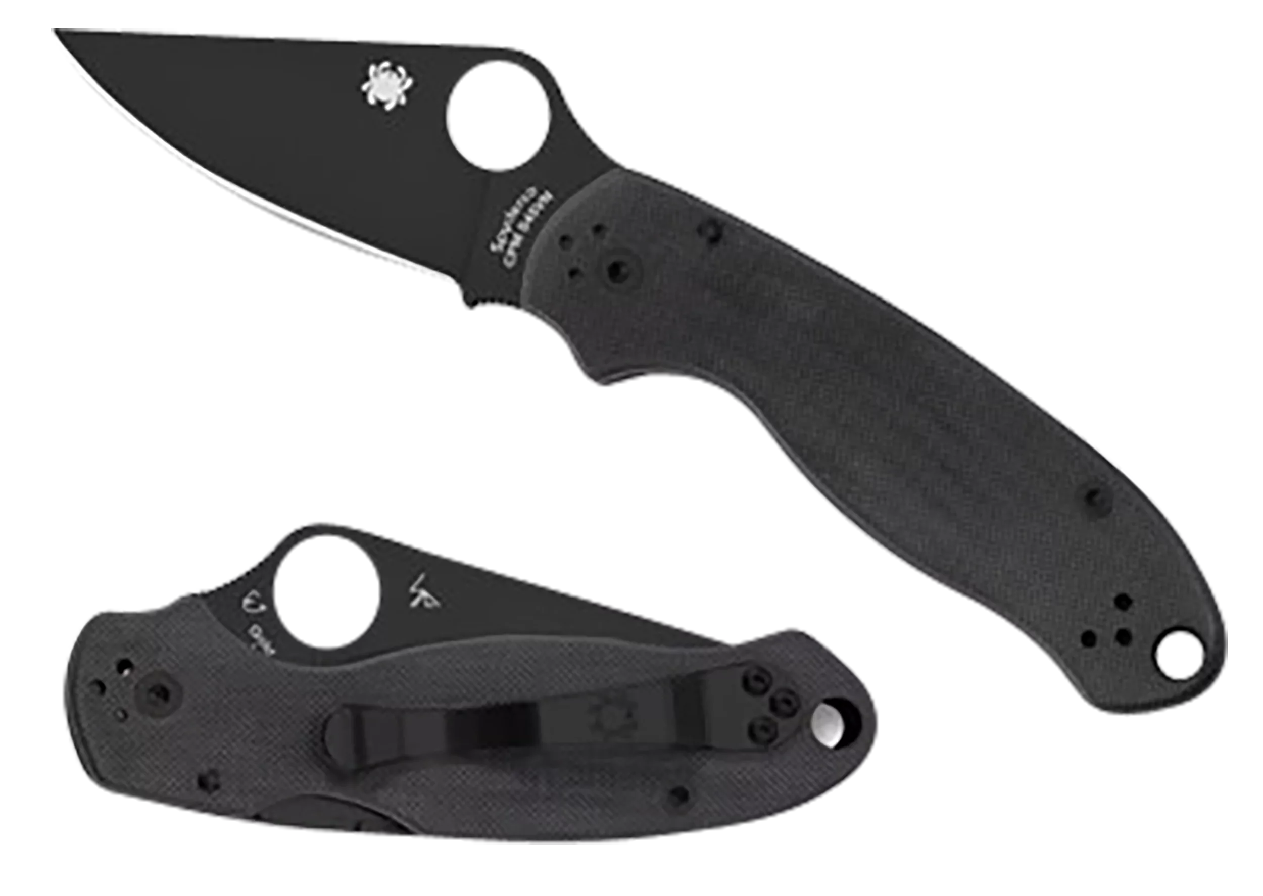 Spyderco C223GPBK Para 32.95" Folding Clip Point Plain Black DLC CPM S45VN SS Blade/Black G10 Handle Includes Pocket Clip