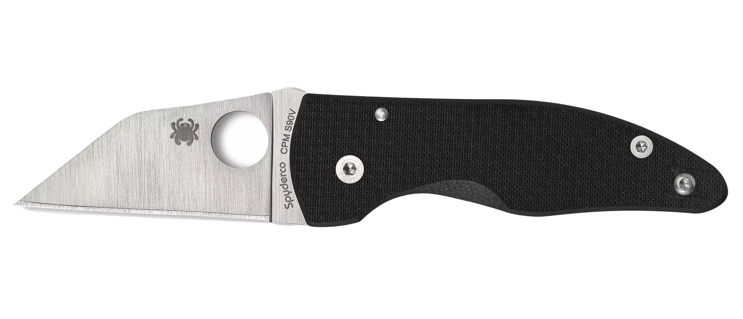 Spyderco C264CFP MicroJimbo2.45" Folding Wharncliffe Plain Satin CPM S90V Blade, Black Textured Carbon Fiber Handle