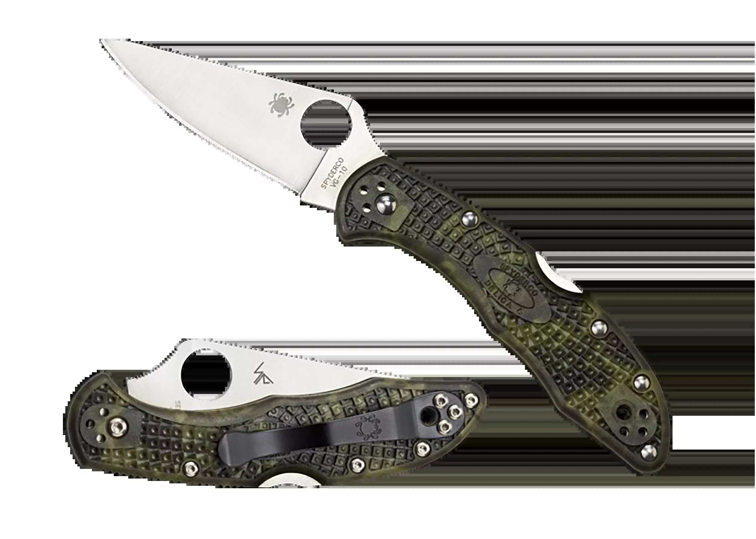 Spyderco Delica 4 Lightweight Folding Knife, VG-10 Blade, Zome Green FRN Handle - C11ZFPGR
