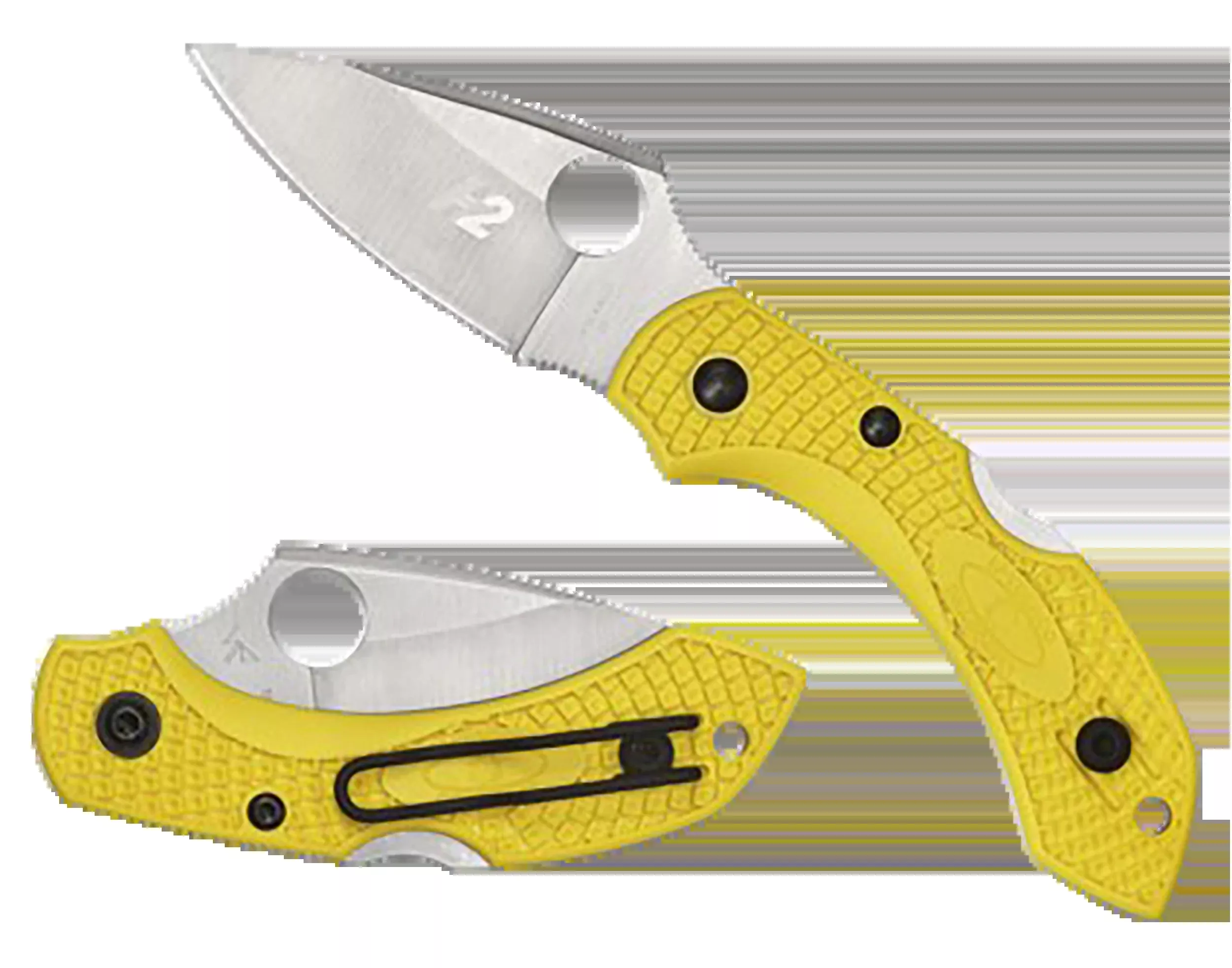 Spyderco Dragonfly 2 Salt Folding Knife, H-2 Steel, Yellow FRN, 2.25 in Plain Blade - C28PYL2