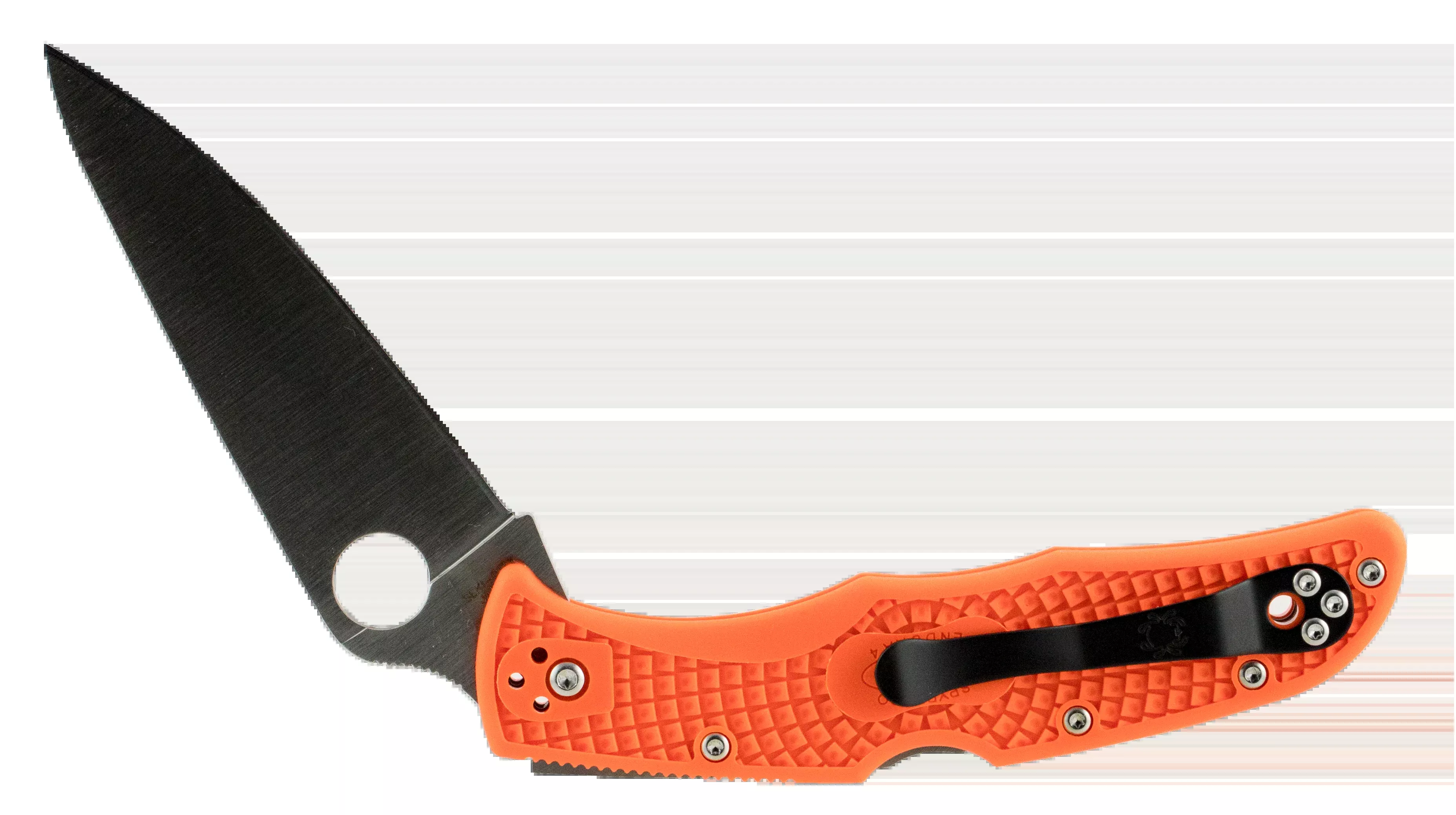 Spyderco Endura 4 Lightweight Folding Knife, VG-10 Plain Blade, Orange FRN Handle – C10FPOR