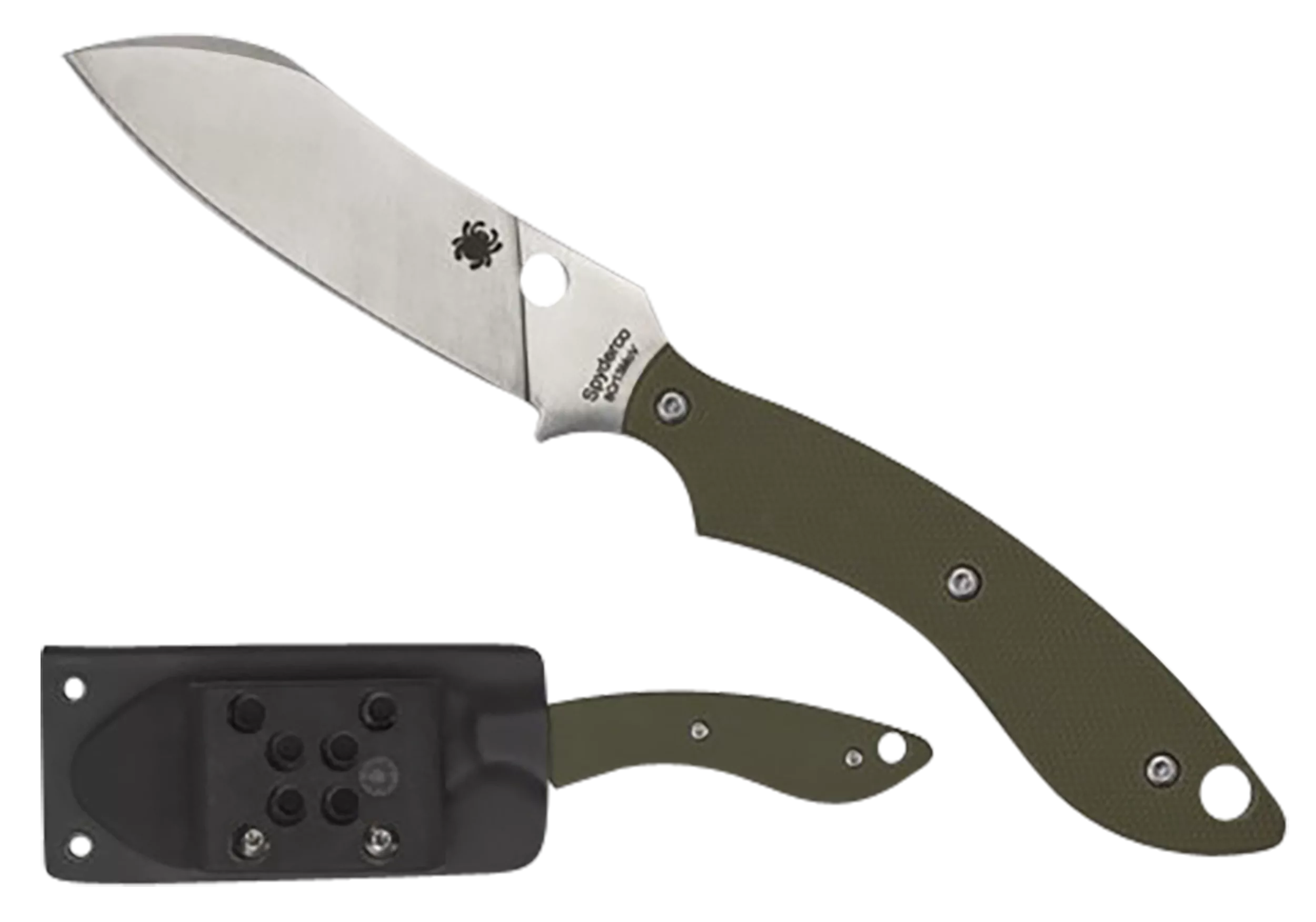 Spyderco FB50GPOD Stok2.95" Fixed Drop Point Plain Stonewashed 8Cr13MoV SS Blade/Olive Drab Textured G10 Handle Includes Sheath w/G-Clip