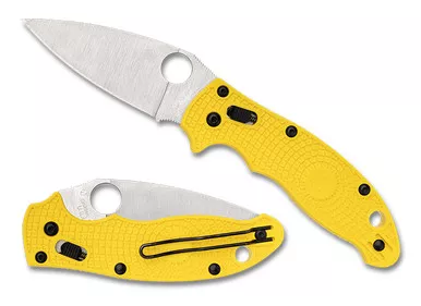 Spyderco Manix 2 Salt Lightweight Ball Bearing Lock Folding Knife - 3.37" Satin CPM-MagnaCut Plain Blade, Yellow FRN Handles - C101PYL2