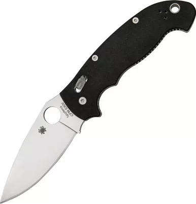 Spyderco Manix 2 XL Folding Knife - 3.88" S30V Satin Plain Blade, Black G10 Handles, Ball Bearing Lock - C95GP2