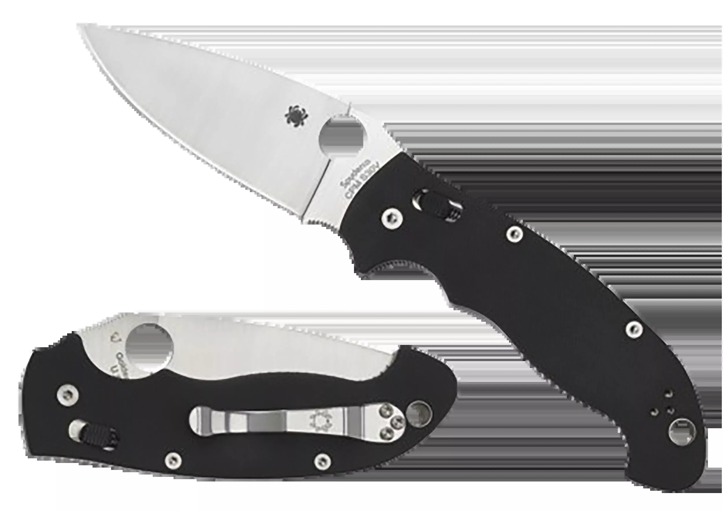 Spyderco Manix 2 XL Folding Knife, CPM S30V Full-Flat Satin Blade, Black G-10, Ball Bearing Lock — C95GP2