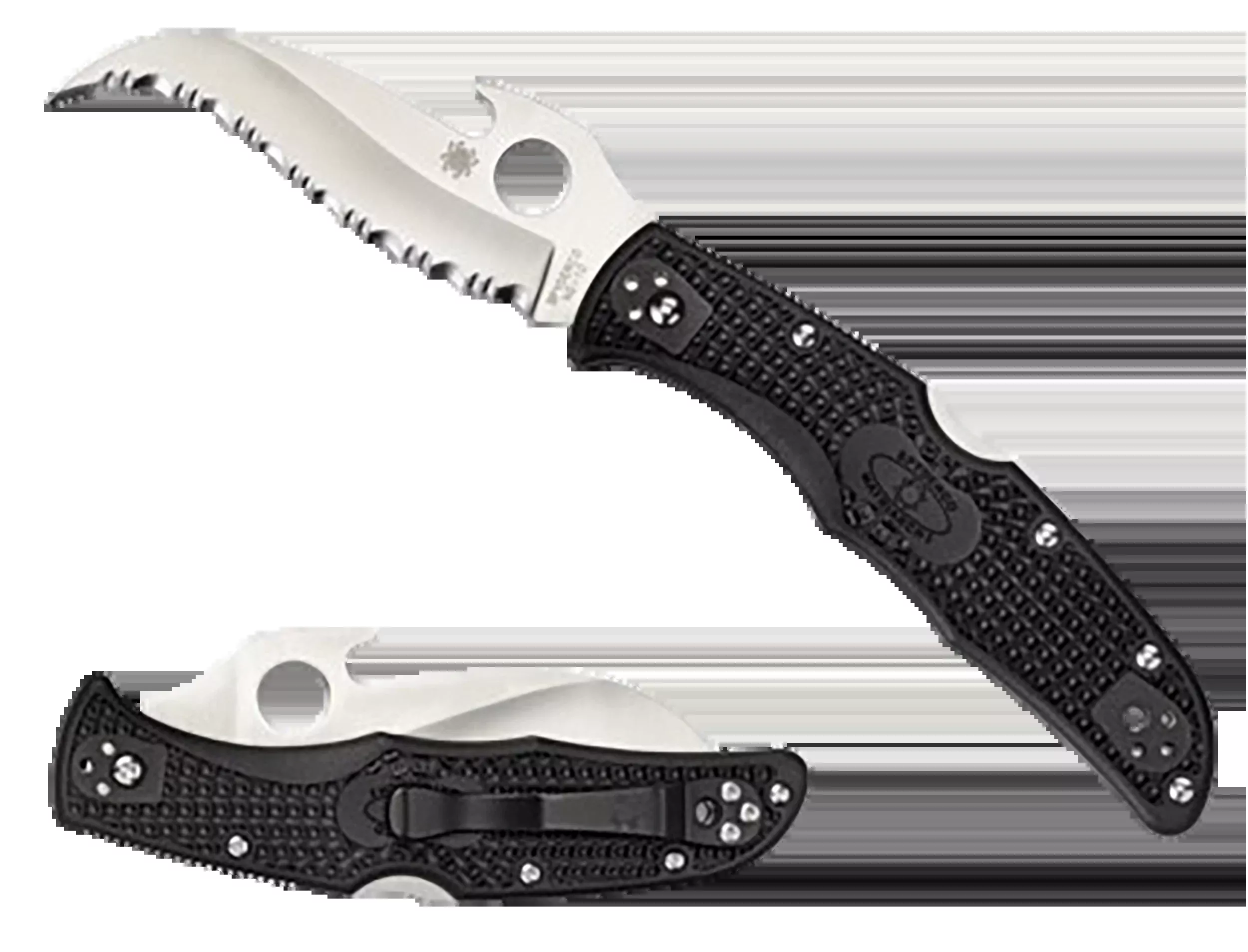 Spyderco Matriarch 2 Folding Knife, Emerson Opener, VG-10 Reverse S Serrated Blade, Black FRN – C12SBK2W
