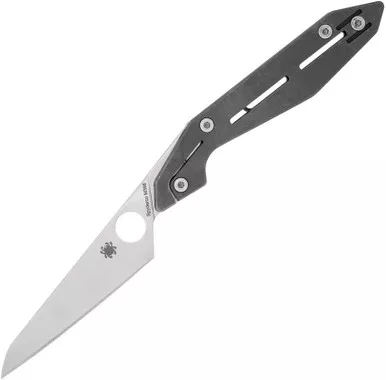 Spyderco NAND SLIPIT Ball Joint Slipjoint Front Flipper Knife - 3.19" Bohler M398 Satin Drop Point Blade, Machined Titanium Handles, Reversible Wire Clip - C270TIP