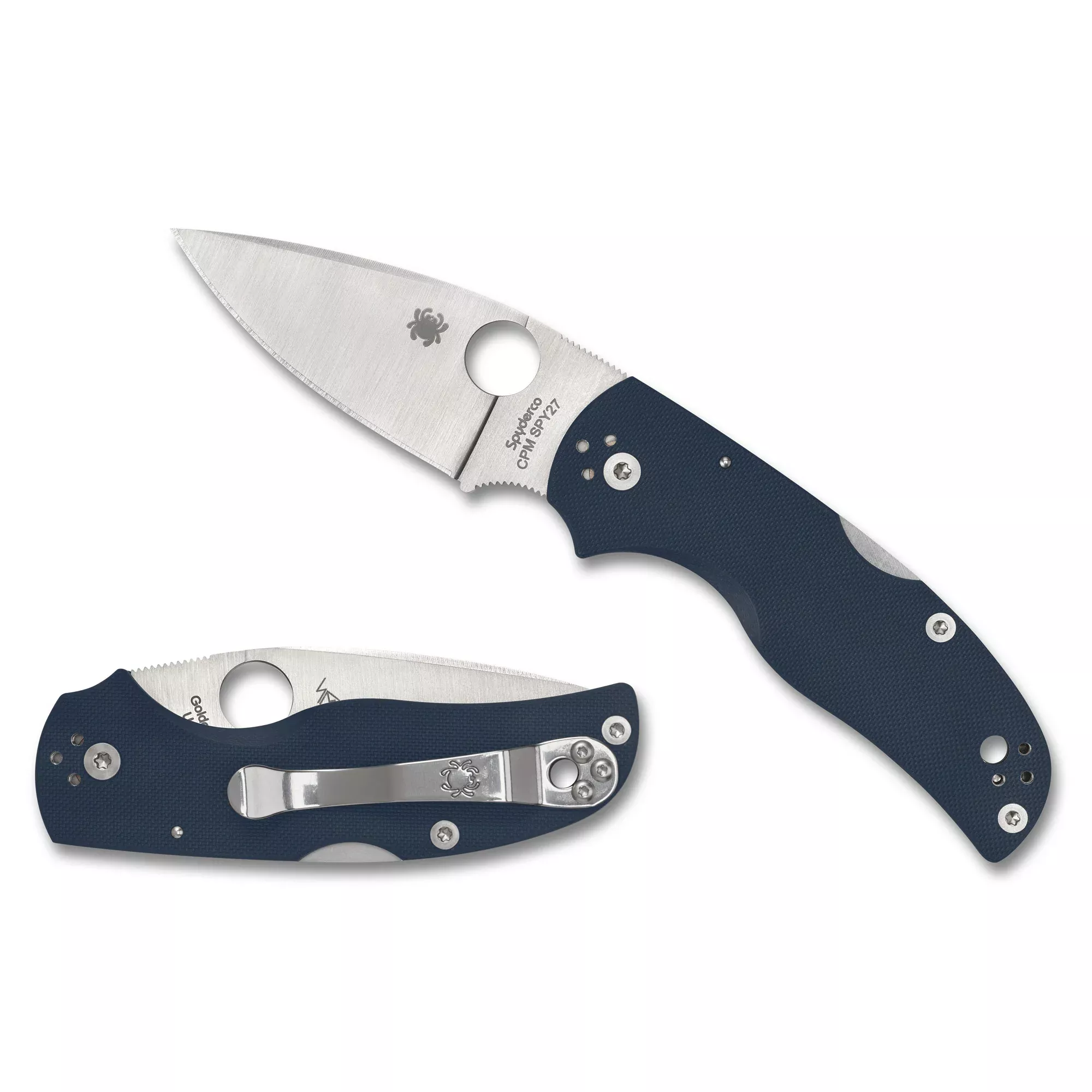 Spyderco Native 5 Folding Knife, CPM SPY27 Steel, Cobalt Blue G-10, 2.95 in Blade - C41GPCBL5
