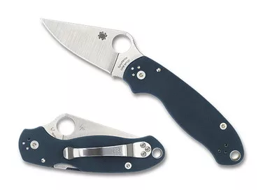 Spyderco Para 3 Folding Knife - 2.95" CPM-SPY27 Satin Plain Blade, Cobalt Blue G10 Handles - C223GPCBL