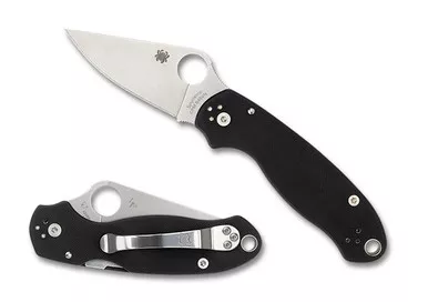 Spyderco Para 3 Folding Knife - 3" S45VN Satin Plain Blade, Black G10 Handles, Compression Lock - C223GP
