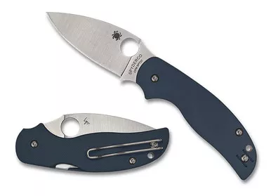 Spyderco Sage 5 Compression Lock Folding Knife - 3" CPM-SPY27 Satin Blade, Cobalt Blue G10 Handles - C123GPCBL