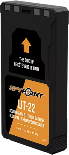 Spypoint 05538 LIT-22 Rechargeable Lithium Battery Pack Black 7.4 Volts (2) Single Pack