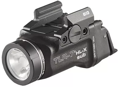 Streamlight 69504 TLR-7 HL-X SUB USB Sig P365/P365XL Rechargeable Gun Light - 1000 Max Lumens, 10,000 Max Candela, Black