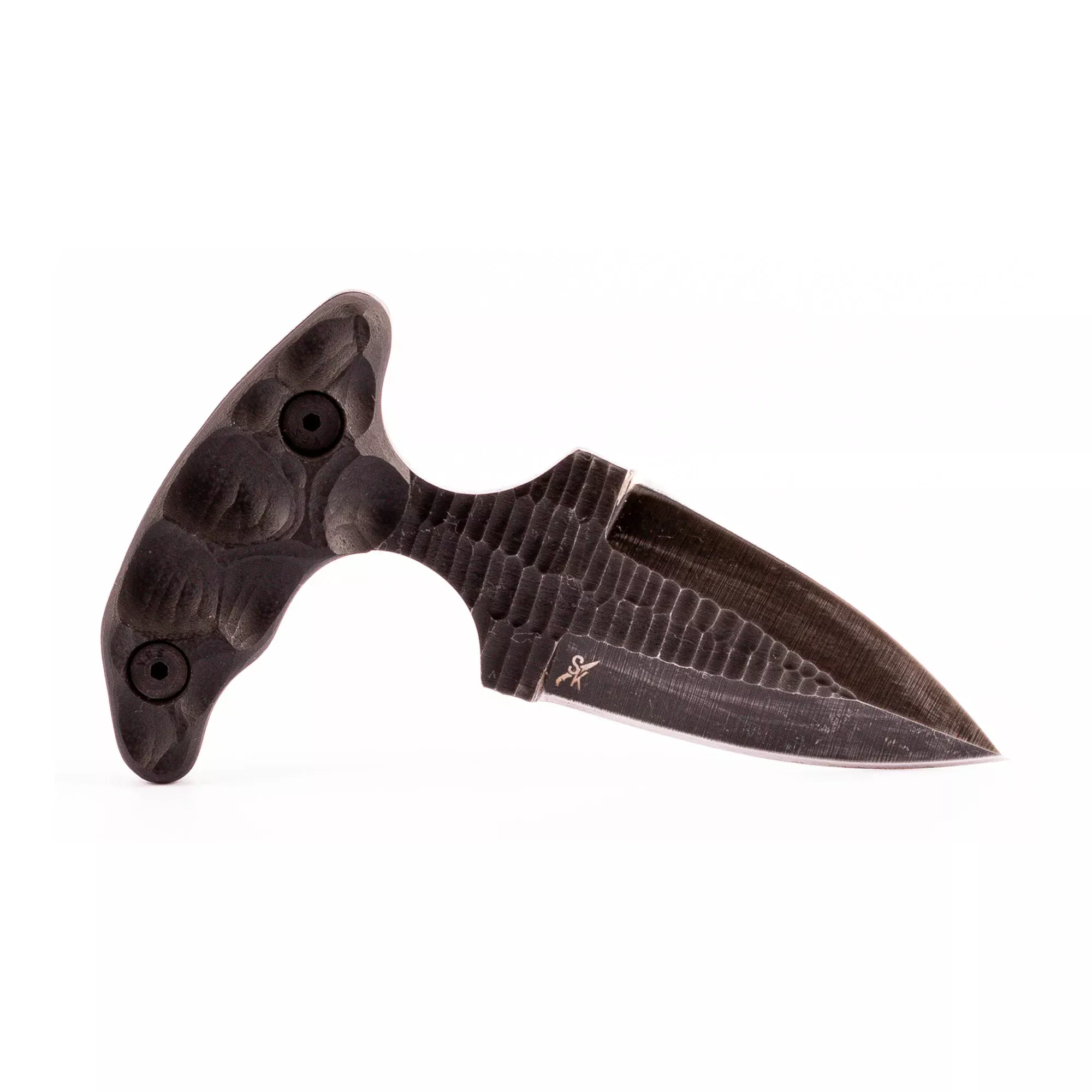 Stroup Knives SD1 Push Dagger Knife, 1095 High Carbon Steel, Acid Etched Black, G10 Handle w/ Sheath SD1-B-G10