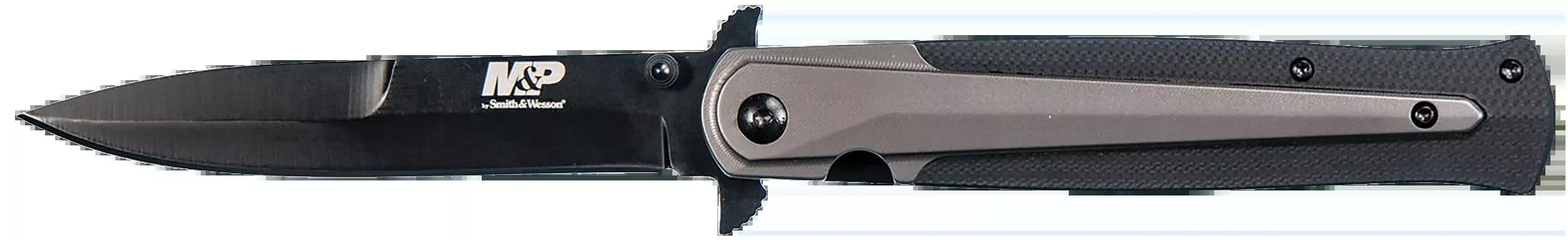 SW Knives M&P Tactical Stiletto Folding Knife, 4 in Spear Point, FRN Handle, 1085899