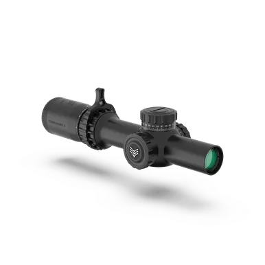 Swampfox Optics Tomahawk II SFP LPVO 1-4x28MM Rifle Scope - Bright Fiber Optic Green Reticle, Black Finish