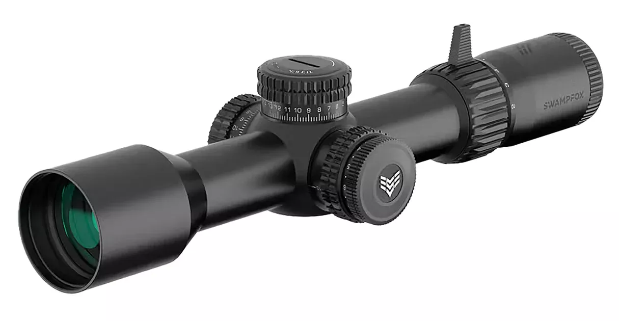 Swampfox Optics TWK525563L WarhawkBlack 5-25x56mm 34mm Tube Sharpshooter MIL Reticle