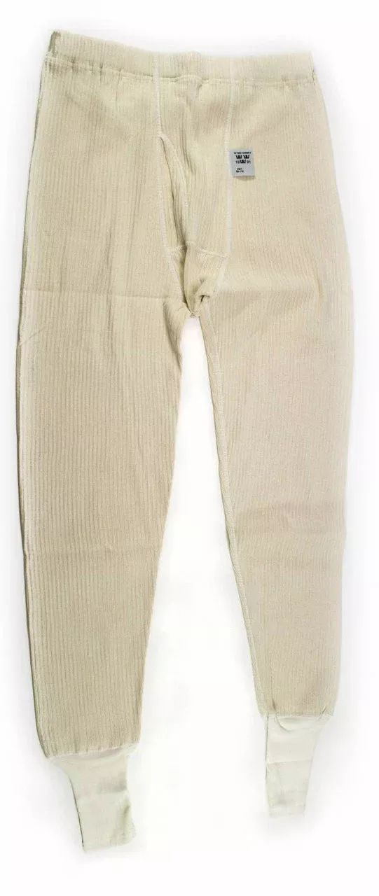 Swedish Off-White Ribbed Long John 2 Pack - Like New - Large