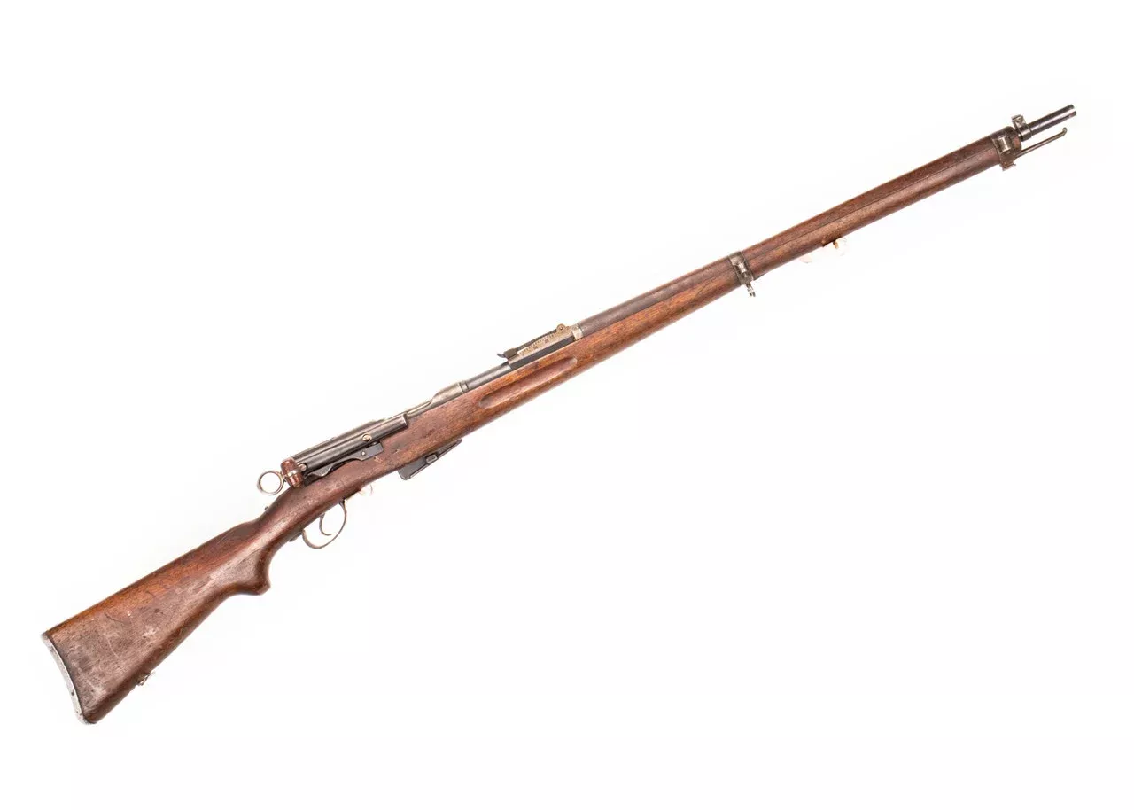 Swiss 1896/11 7.5x55mm Straight Pull Rifle 30.75" Barrel - Matching Serial Number, Good Condition, Charging Handle Knob Cracked/Broken - C&R Eligible