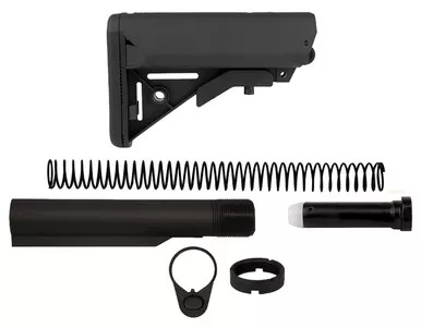 TacFire Mil-Spec Buffer Tube Kit w/6-Position Stock and Buttpad - Black