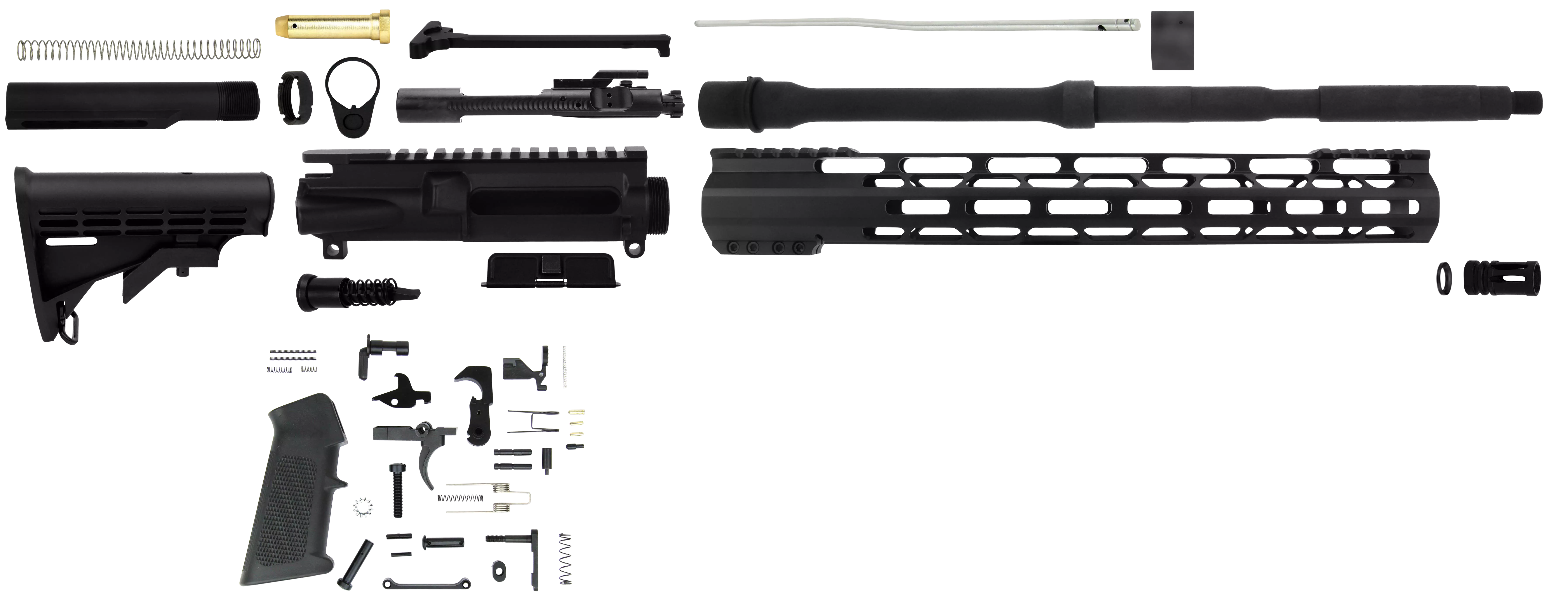 TacFire SSRK556LPK Lower Parts Kit Unassembled Rifle Kit 223 Rem/5.56x45mm NATO AR PlatformAluminum 1/2"-28 tpi