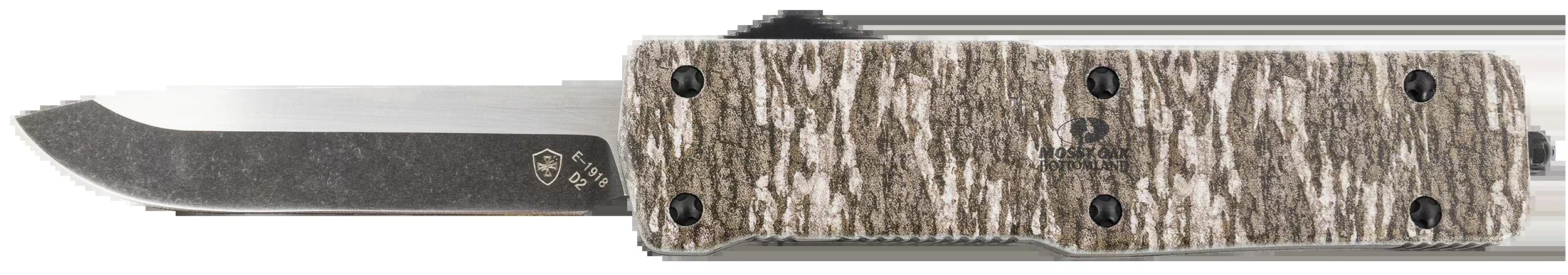 Templar Knife Premium Weighted Large OTF Knife, D2 Drop Point, Mossy Oak Bottomland - LZMOB321