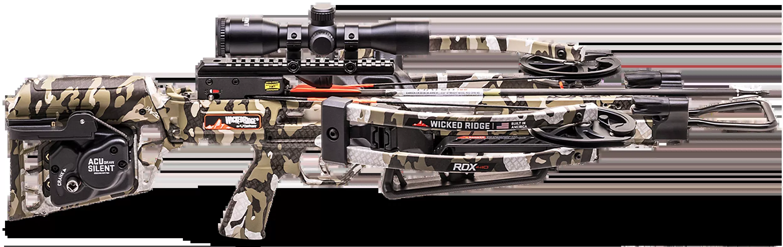 TenPoint Wicked Ridge RDX 410 Reverse-Draw Crossbow, ACUdraw Silent, Pro-View 400 Scope, WR240604556