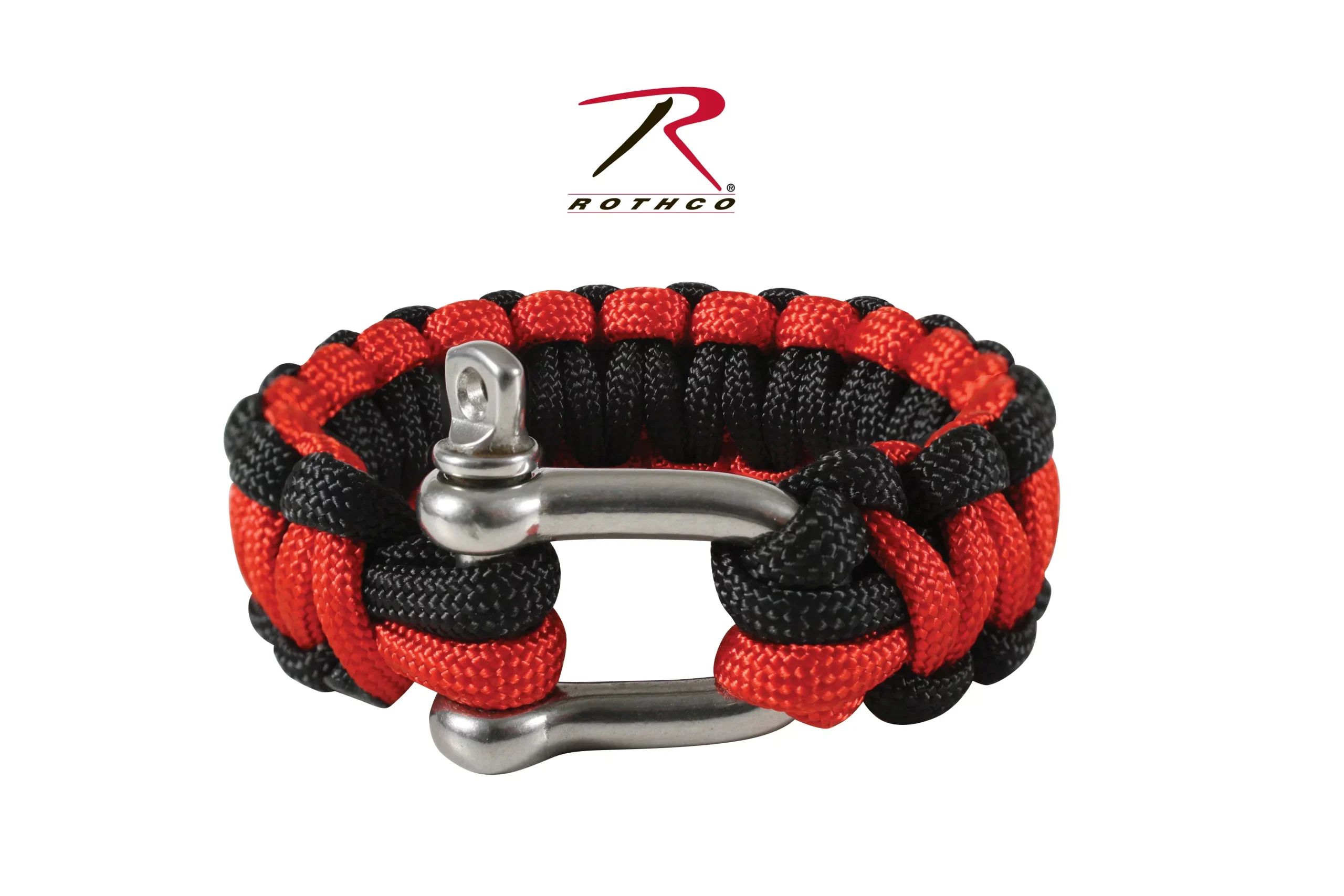 Thin Red Line Paracord Bracelet With D-Shackle