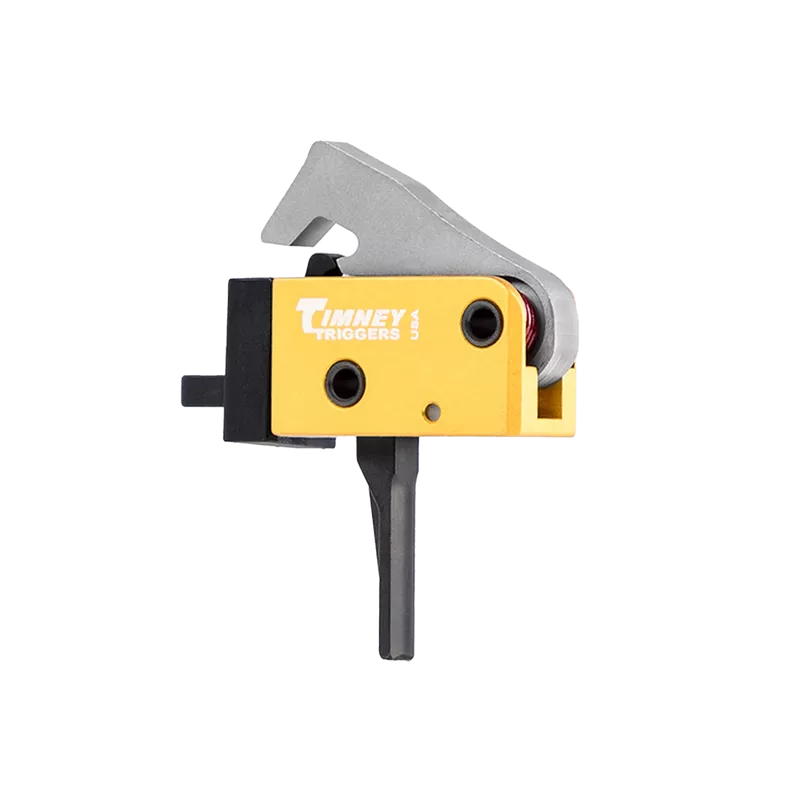 Timney Triggers 681ST PCC TriggerSingle-Stage Straight Trigger with 2.50-3 lbs Draw Weight & Black/Gold Finish for AR-Platform