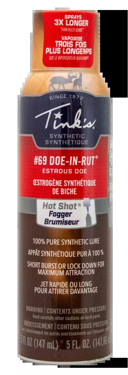 Tinks #69 Doe-In-Rut Synthetic Fogger Deer Attractant, Doe in Estrus Scent 5 oz Aerosol W5271BL