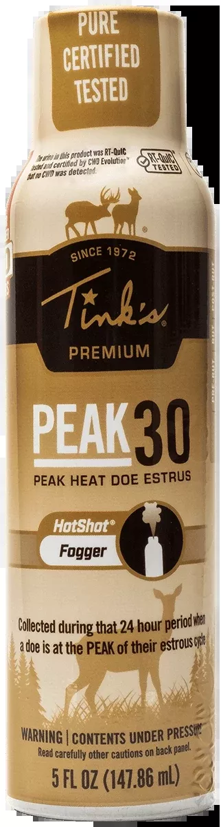 Tinks Peak30 Premium Doe Estrus Hot Shot Deer Scent Fogger, 5 oz – W5503