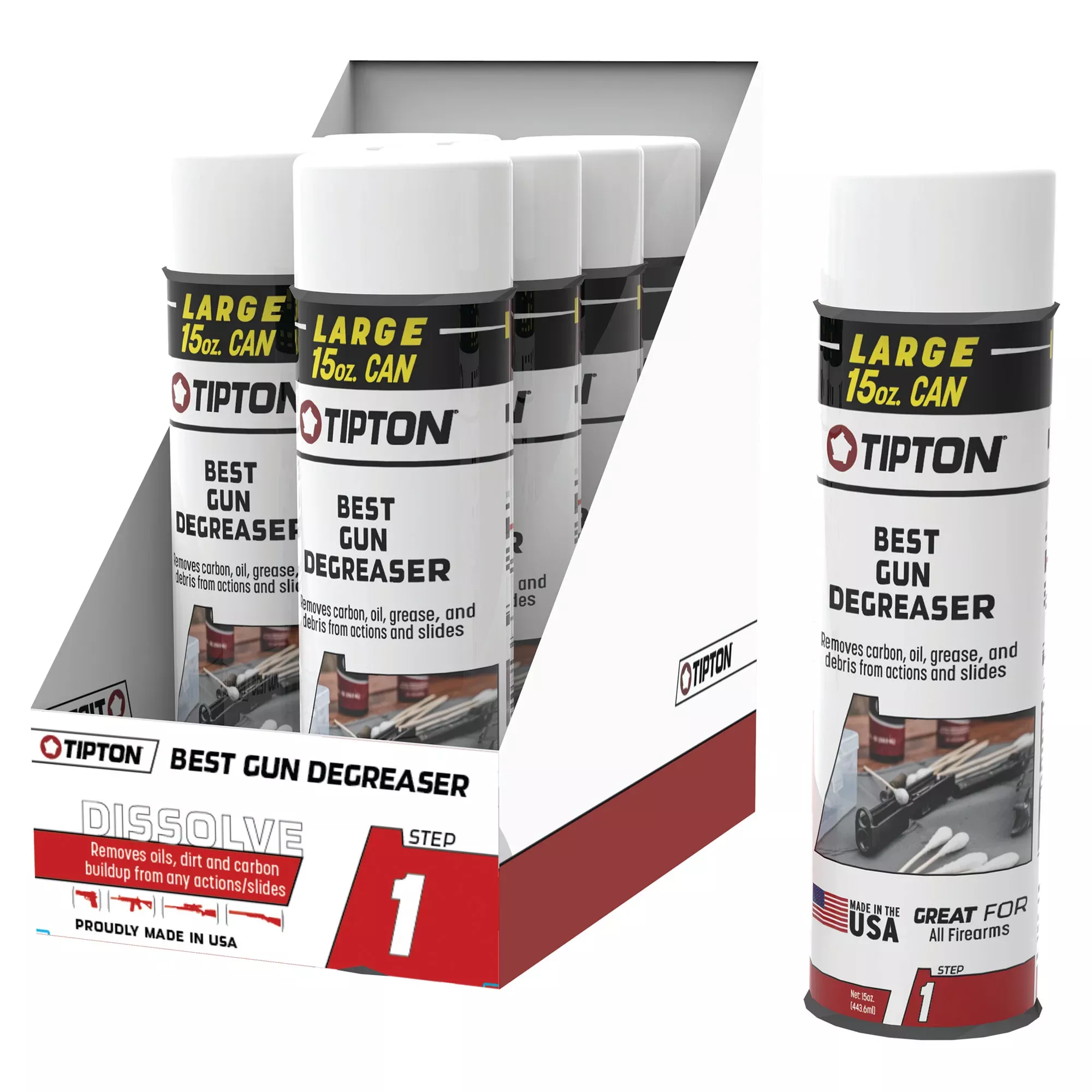 Tipton Best Gun Degreaser 15 oz Aerosol Cleaner, Fast-Drying, Safe on Plastics - 1222702