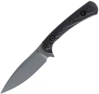 Toor Knives Ravyth S EDC Fixed Blade - 3.6" CPM-M4 Phantom Gray Drop Point Blade, Black G10 Handles
