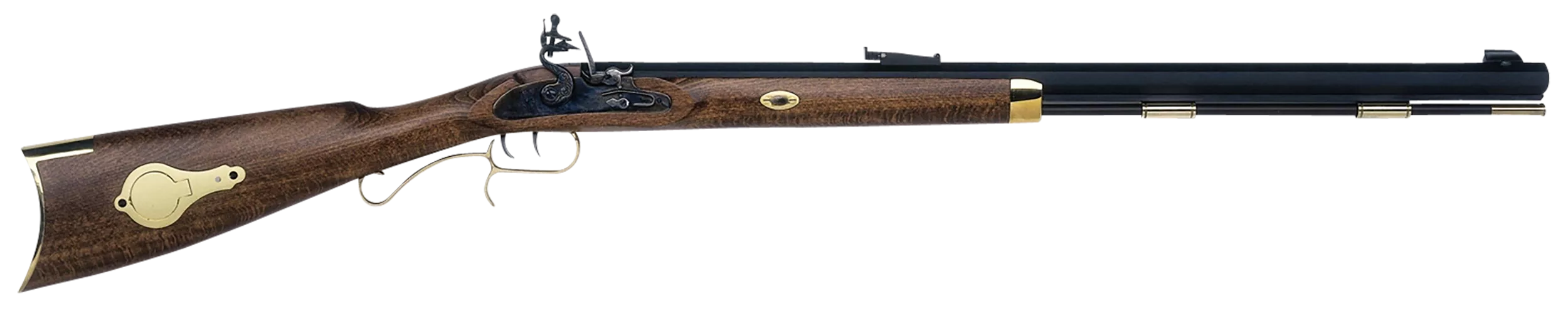 Traditions R2390801 Hawken Woodsman50 Cal Flintlock 28" Octagonal, Blued Barrel/Rec, Hardwood Stock, Double Set Triggers, Brass Accents, Adjustable Sight