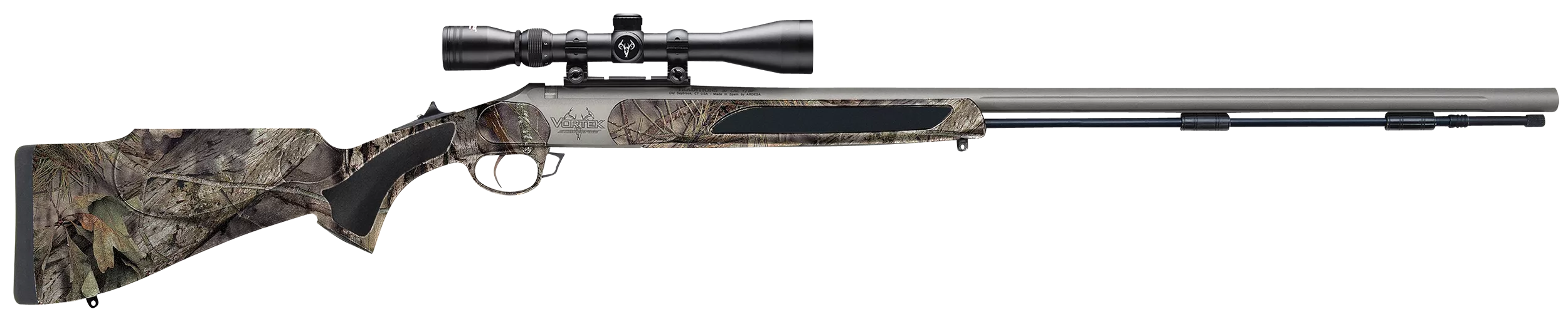 Traditions R5561150616 Vortek StrikerFire45 Cal 209 Primer 28", Stainless Barrel/Rec, Mossy Oak Break-Up Country Synthetic Furniture, 3-9x40mm Scope