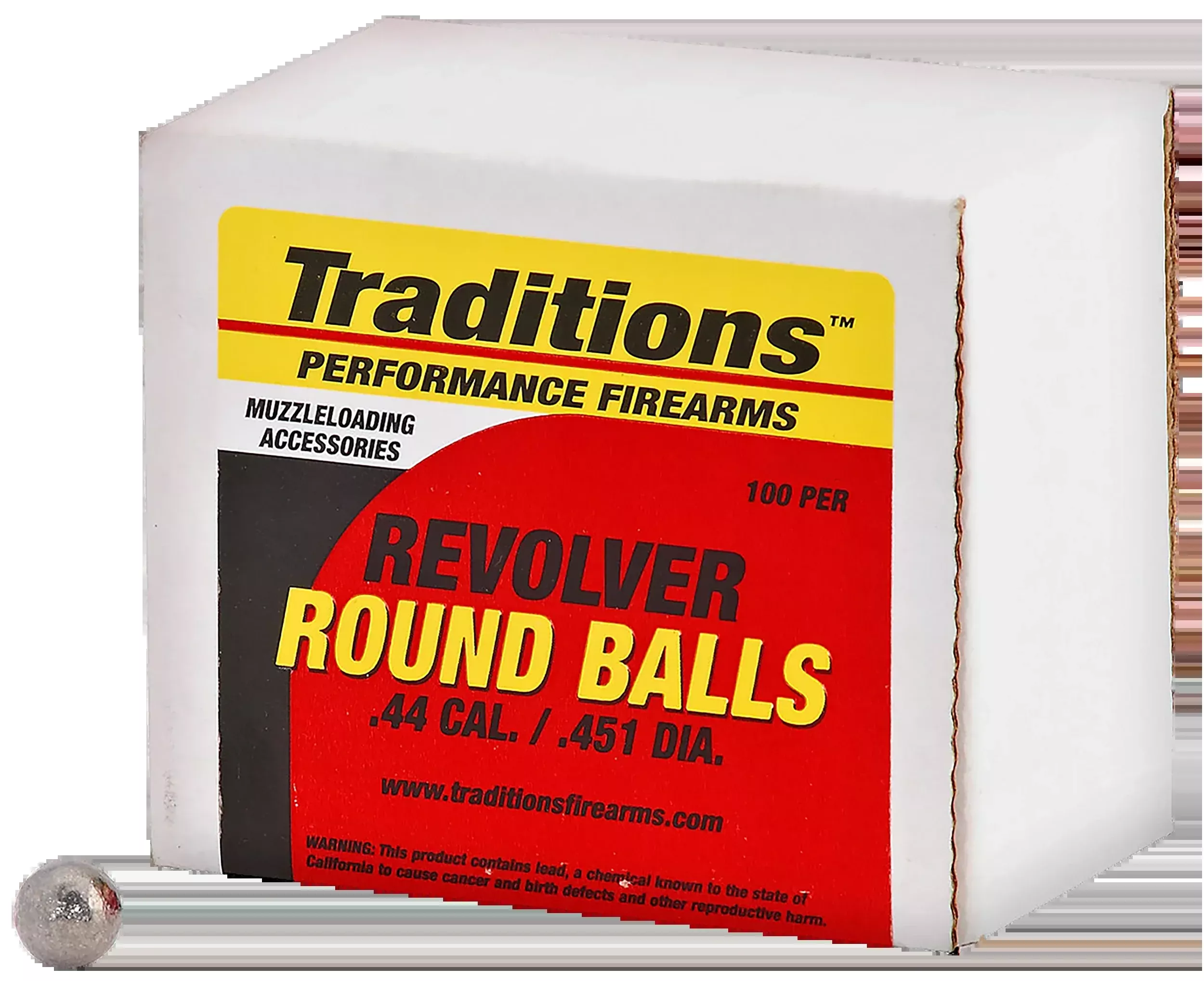 Traditions Revolver Round Balls .44 Cal .451 Dia 140 Grain Pure Lead 100 Count A1647