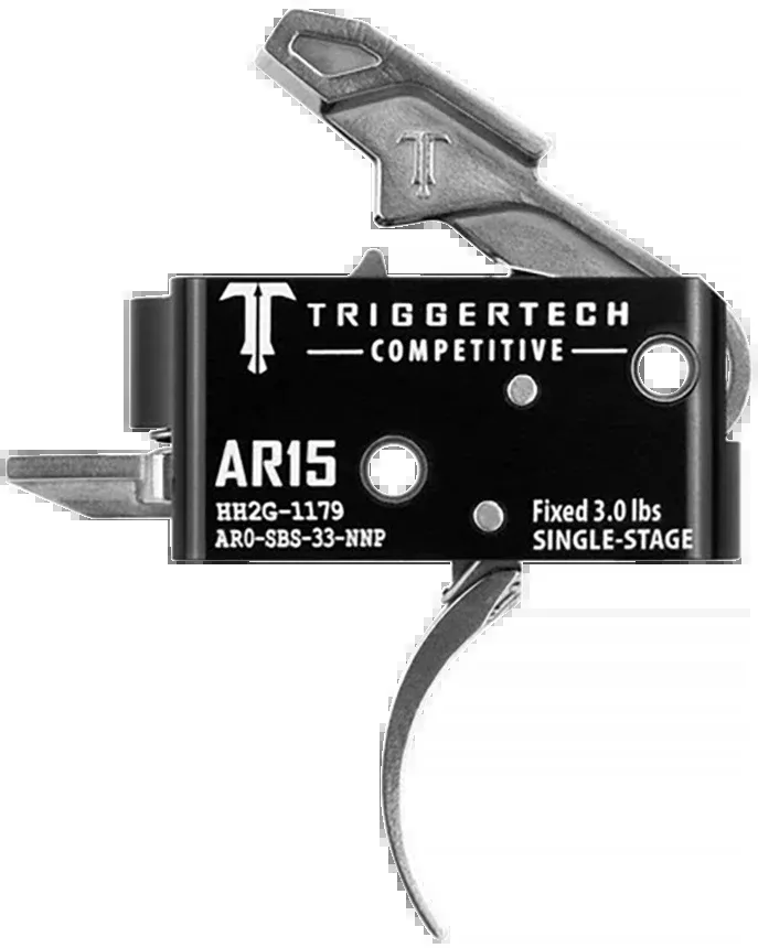 TriggerTech Competitive AR-15 Single-Stage Trigger, Pro Curved, Fixed 3 lb Pull, AR0SBS33NNP