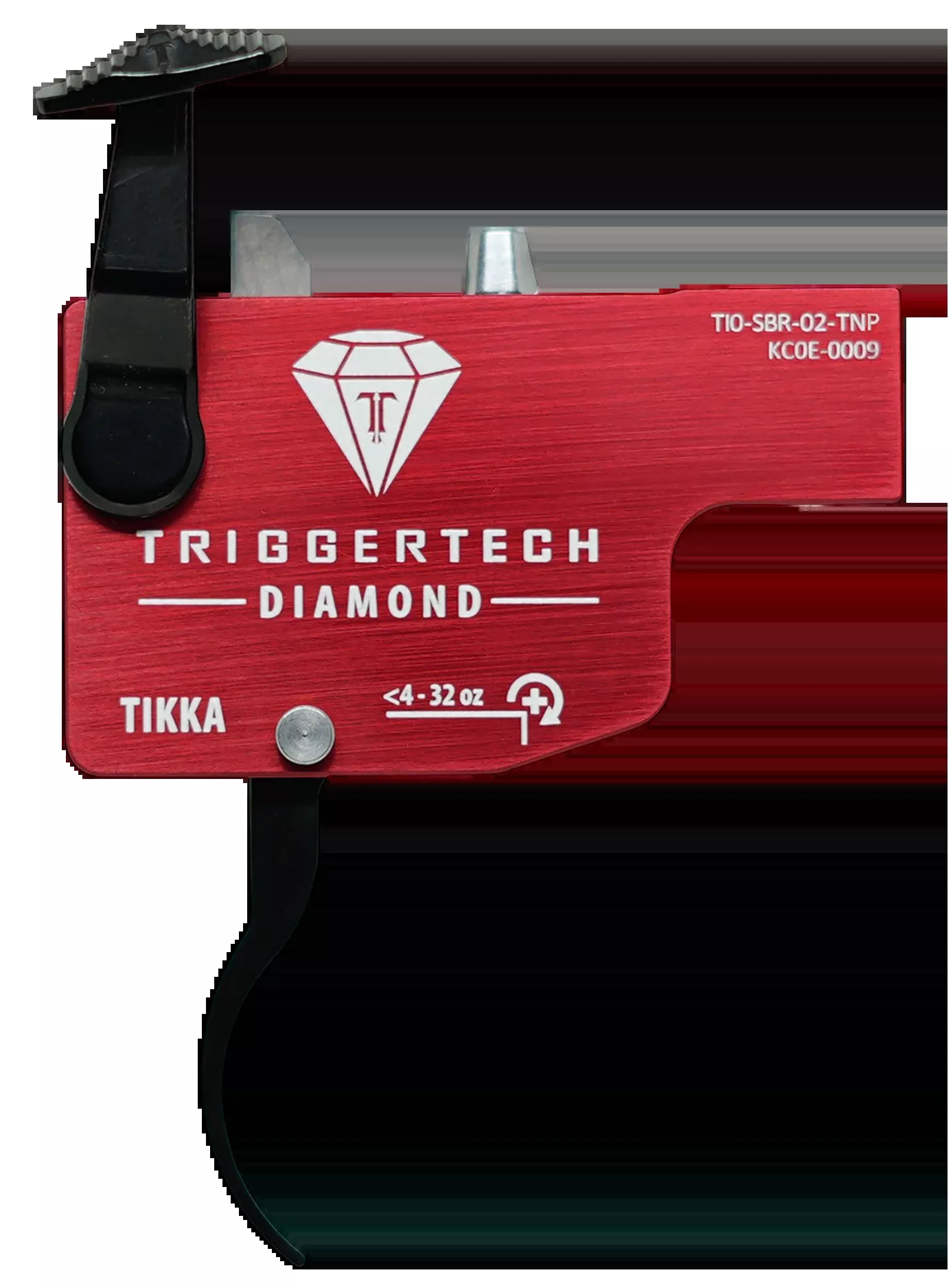 TriggerTech Diamond Trigger for Tikka T3/T3x/T1x RH Pro-Curve Lever Black/Red TI0SRB02TNP