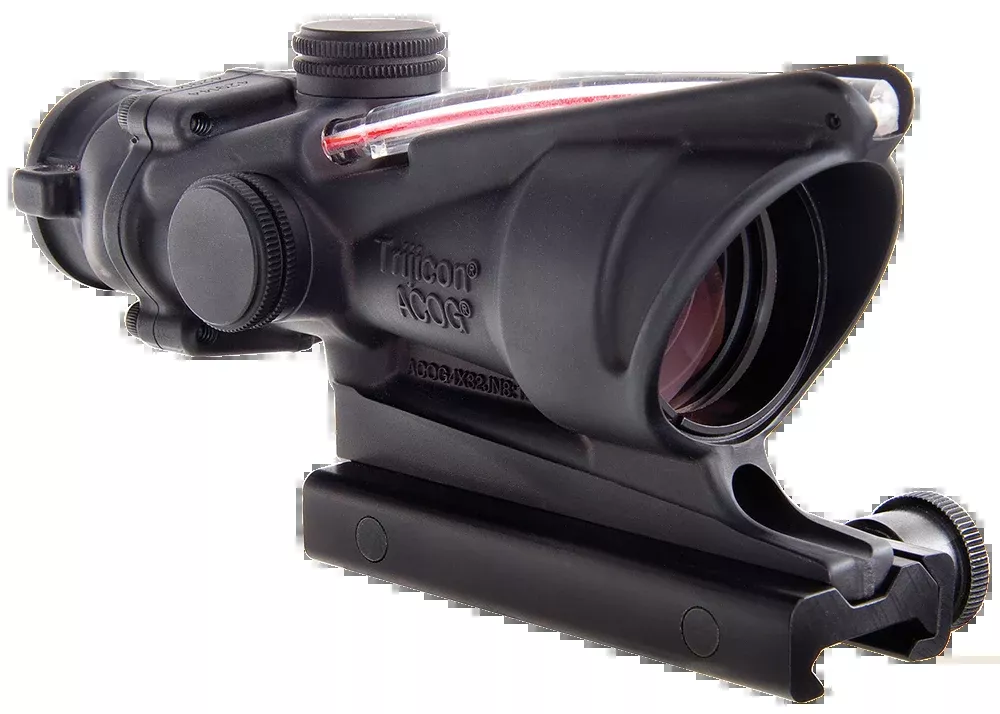 Trijicon 100219 ACOGBlack Hardcoat Anodized 4x32mm Illuminated Red Horseshoe .223/5.56 BDC Reticle