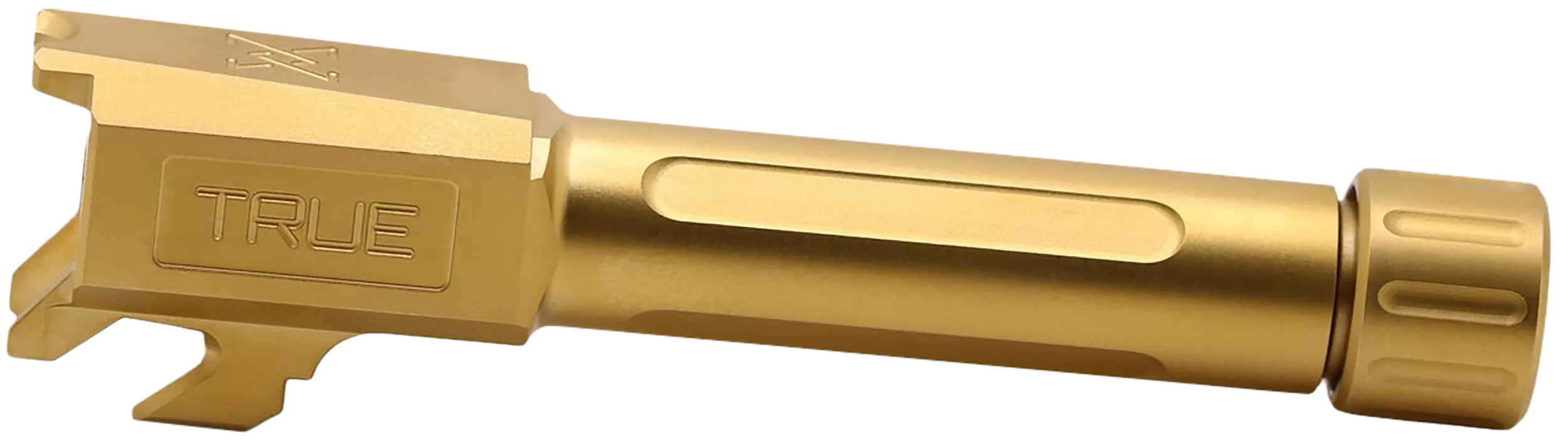 True Precision Inc TPSHCBXTG Springfield9mm Luger 3.10" Threaded Gold TiN Stainless Steel, Fits Springfield Hellcat