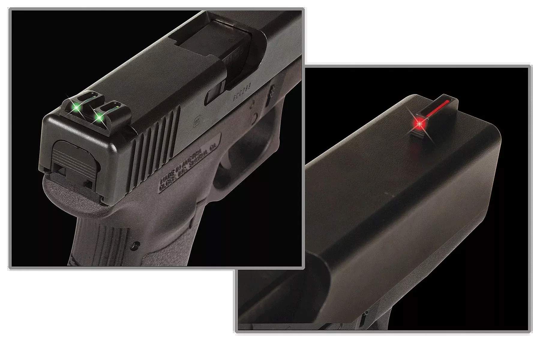 TruGlo Fiber-Optic Sight Set for Glock Pistols — Red Front, Green Rear, Steel, TG131G1