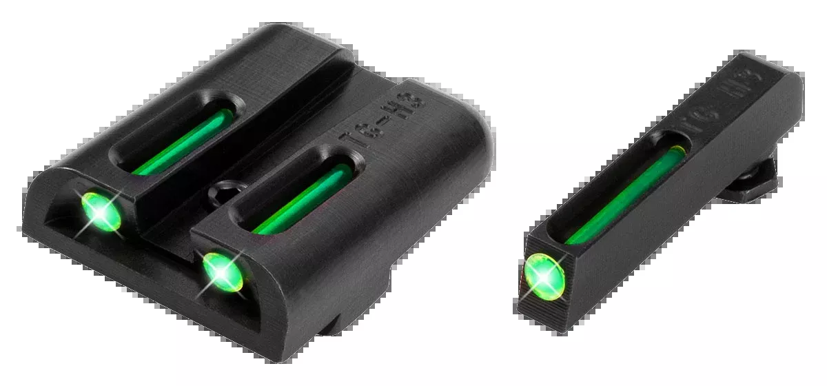 Truglo TFO Tritium/Fiber-Optic Handgun Sights for Kimber 1911, Green Front & Rear, TG131KT