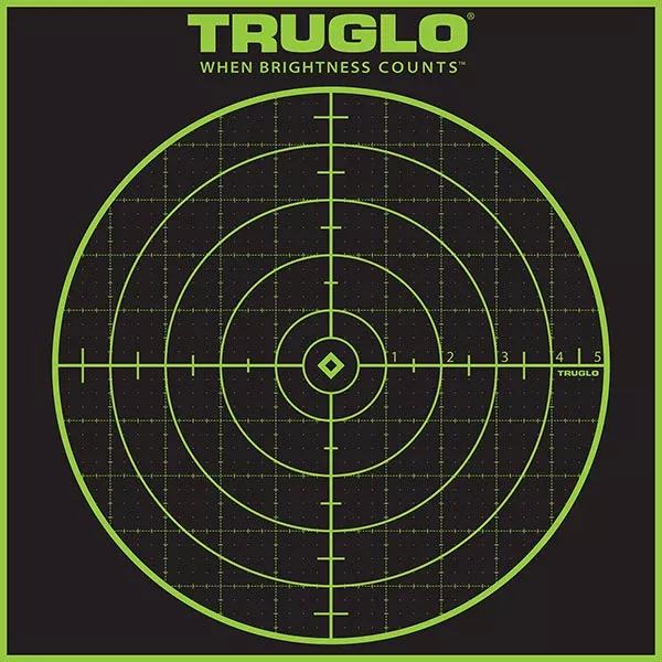 TruGlo TG10A12 Tru-See Grid Self-Adhesive 12x12 Black/Green Bullseye Splatter Target 12 Pack