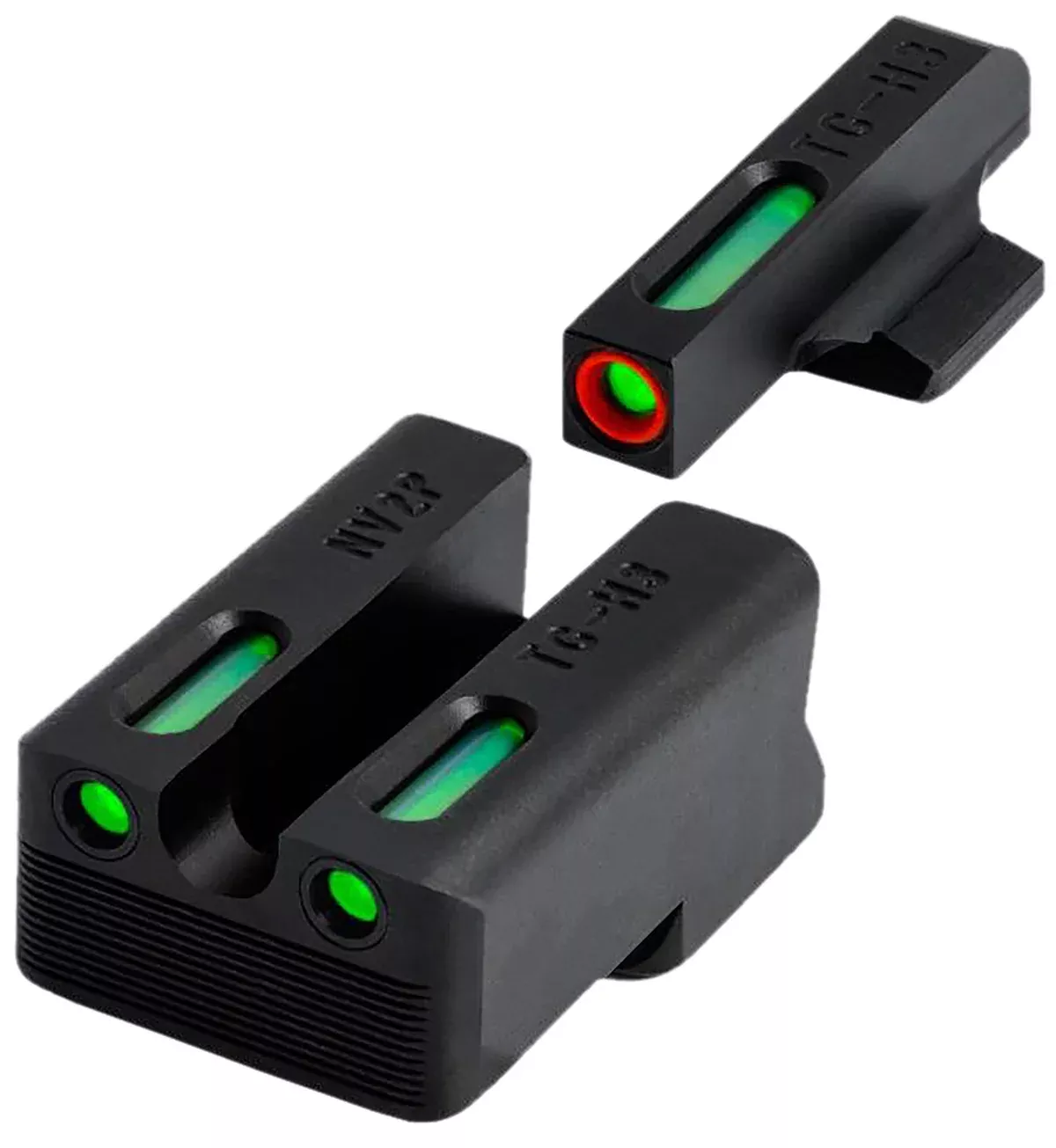 TruGlo TGTG13NV2PC TFX ProGreen Tritium & Fiber Optic Orange Outline Front Sight Green Tritium & Fiber Optic Rear Sight