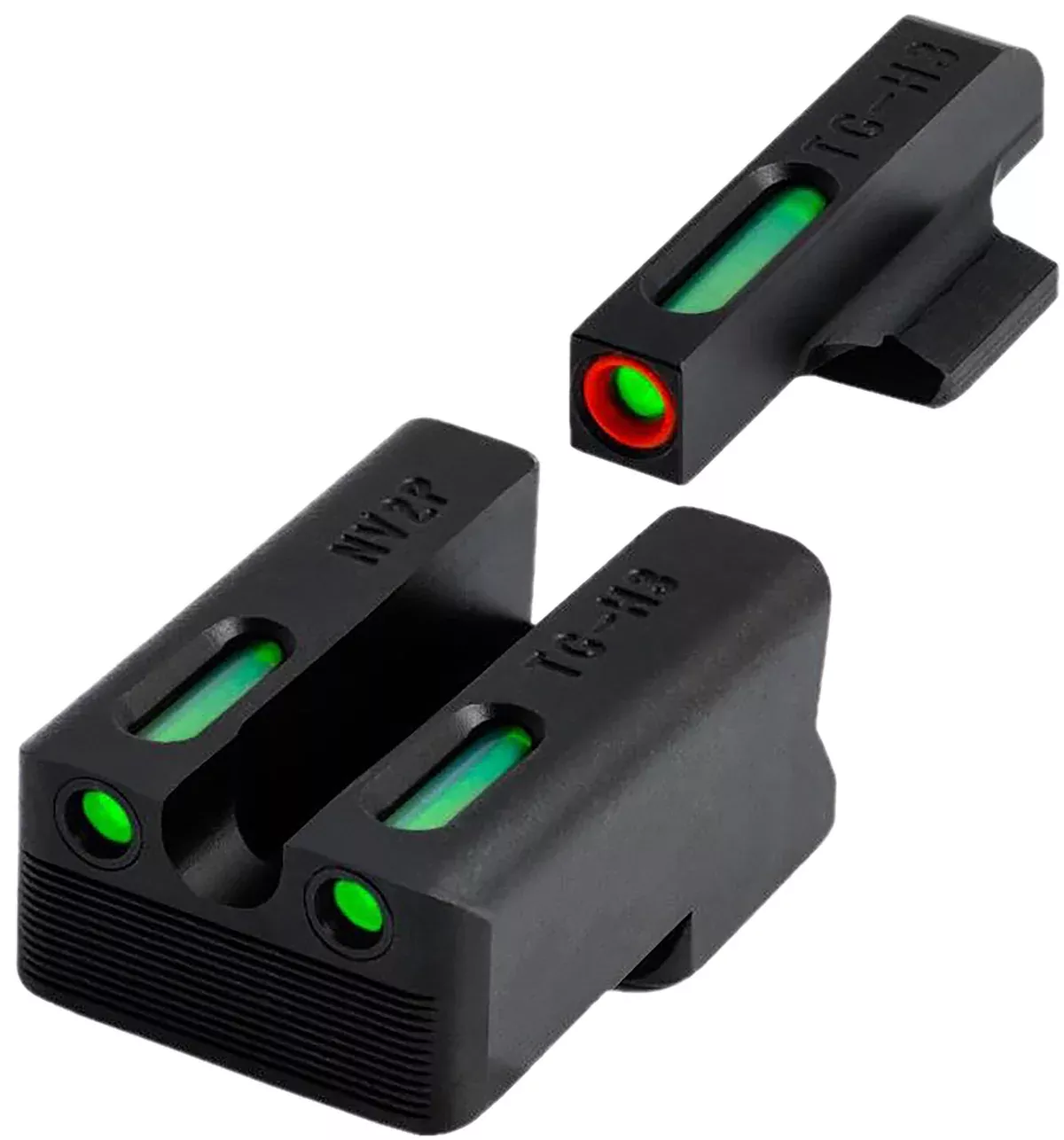 TruGlo TGTG13RS3PC TFX ProGreen Tritium & Fiber Optic Orange Outline Front Sight Green Tritium & Fiber Optic Rear Sight
